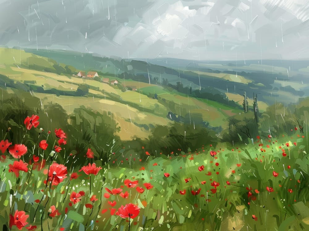 Poppies In The Rain 2