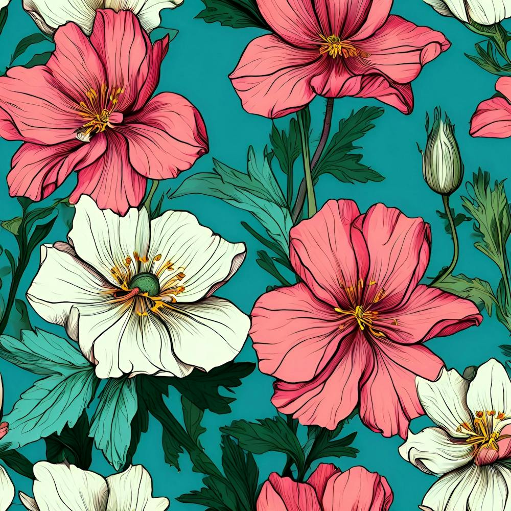 Pink And White Anemones
