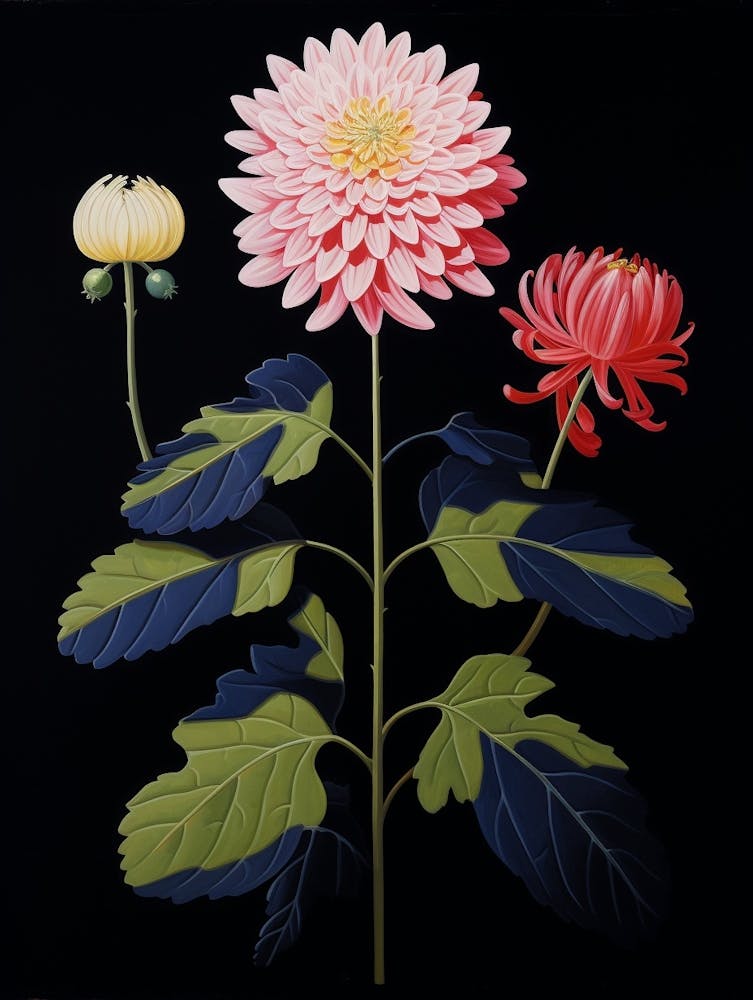 Dahlia 6 Hilma Af Klint Inspired Flower Illustration