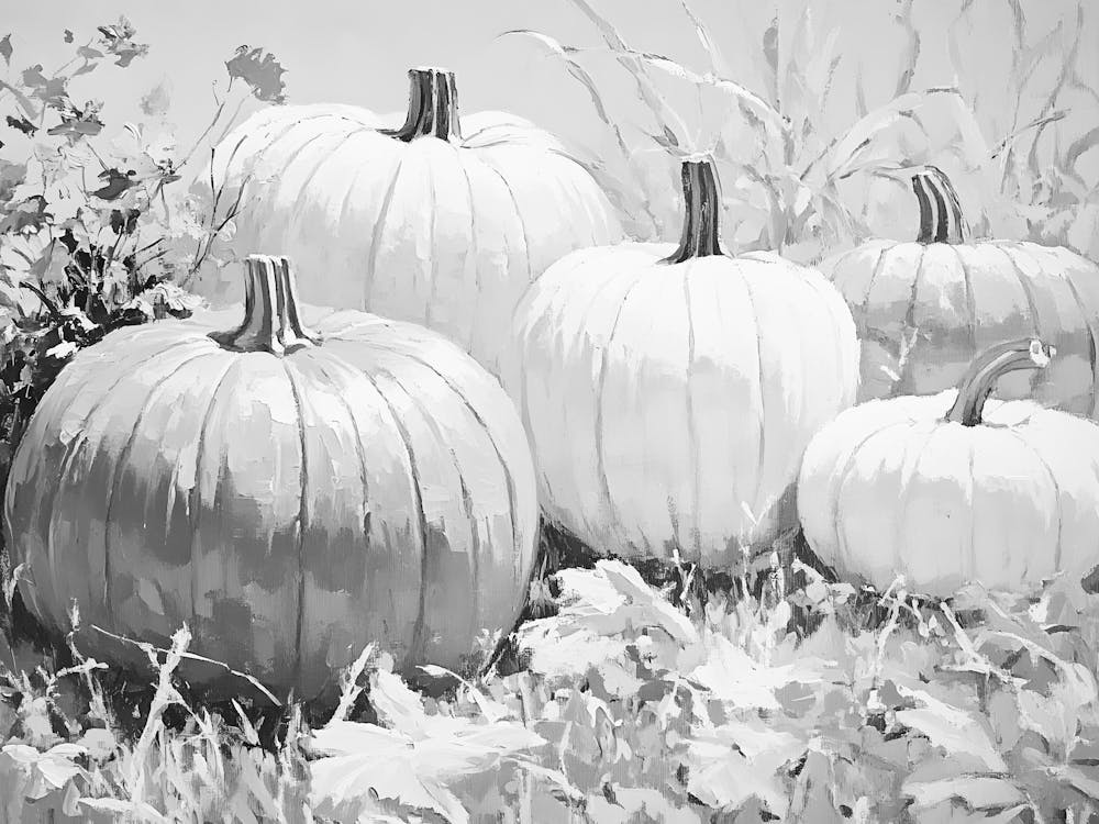 Pumpkins In The Grass 4