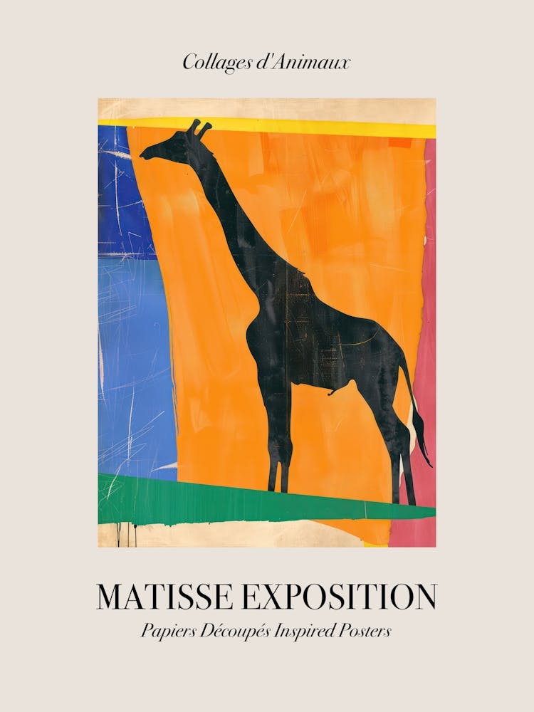Giraffe 3 Matisse Inspired Exposition Animals Poster
