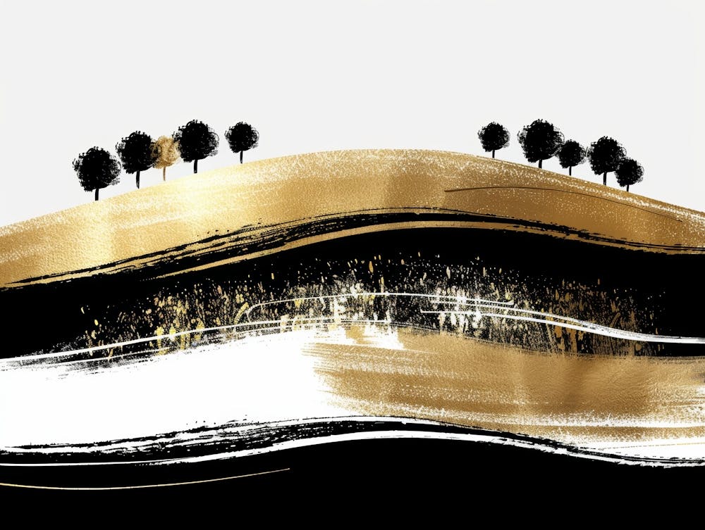 Gold And Black Canvas Print 43