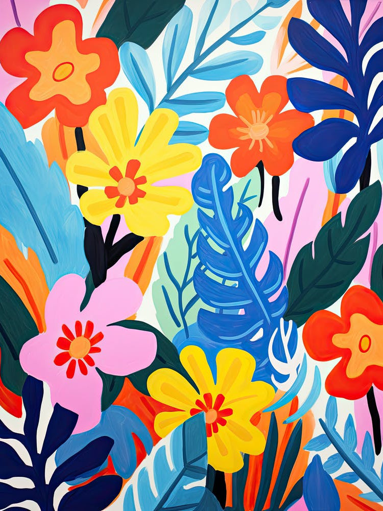 Petal Harmony; Matisse Style Floral Elegance Flower