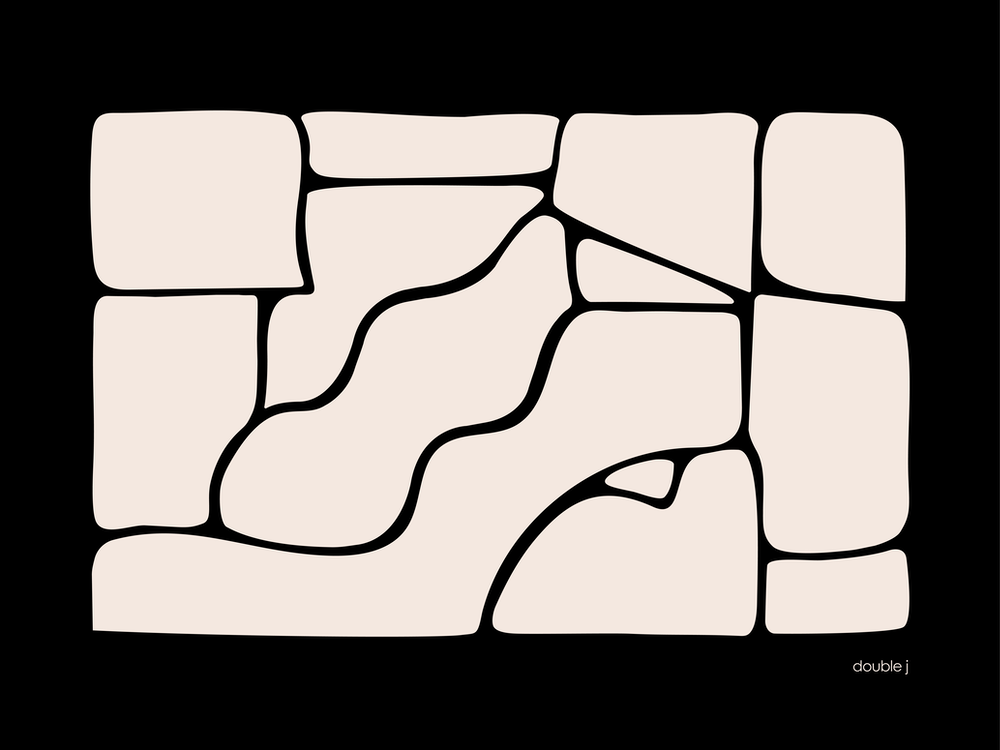 Solid Fluid Landscape Black And White Monochrome Abstract Bedroom