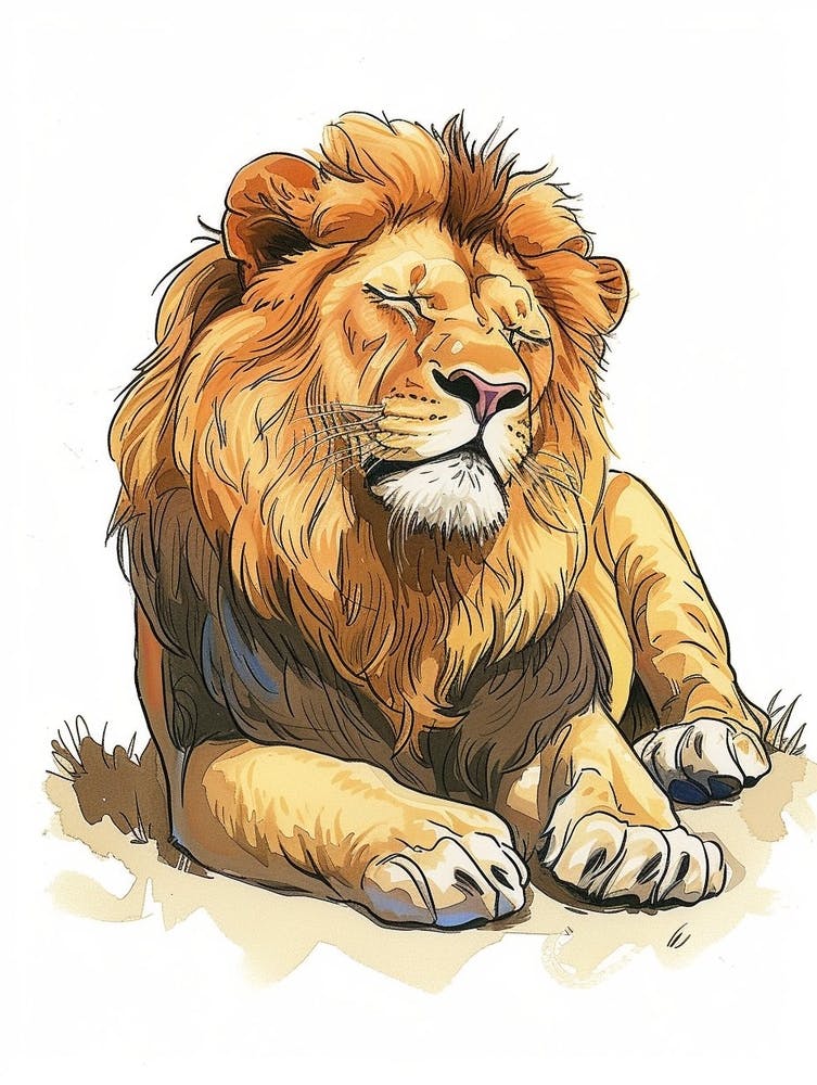 Afrikanischer Löwe in der Sonne ruhend Clip-Art 2