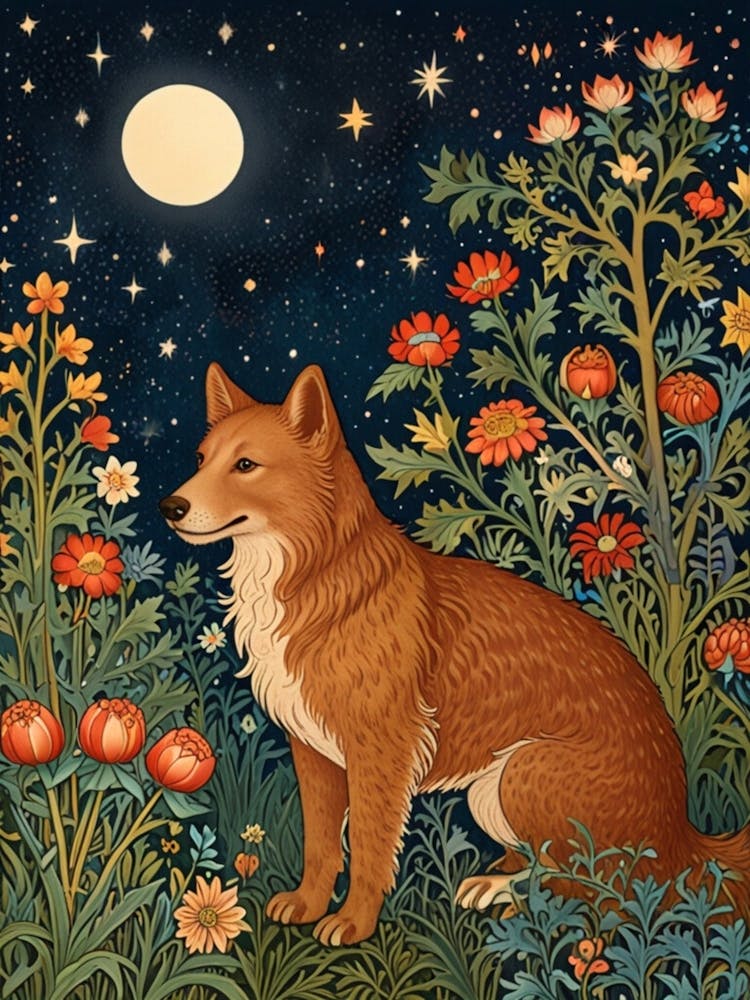 William Morris Fox In The Moonlight