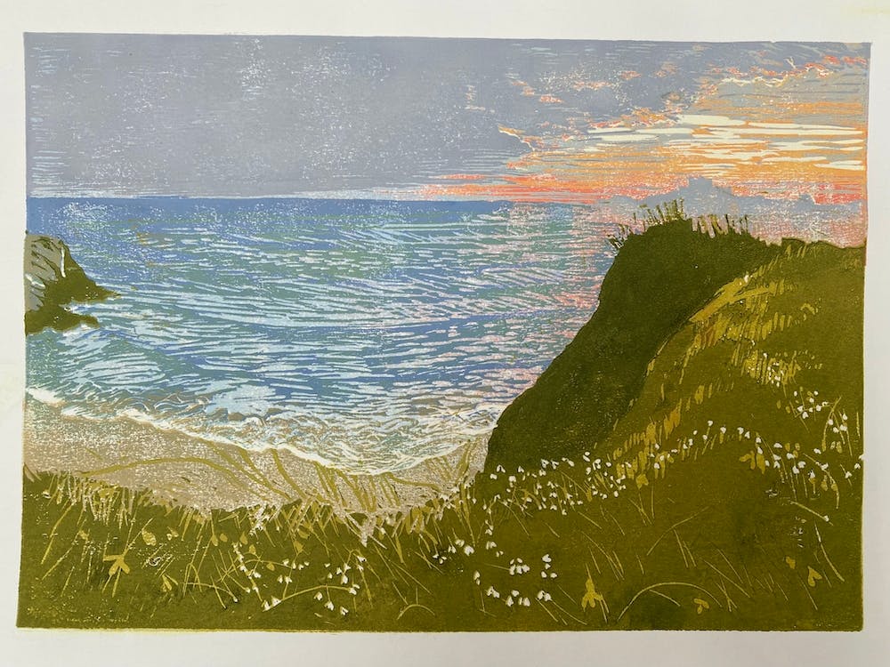 Sunset On The Beach at Newquay, Cornwall