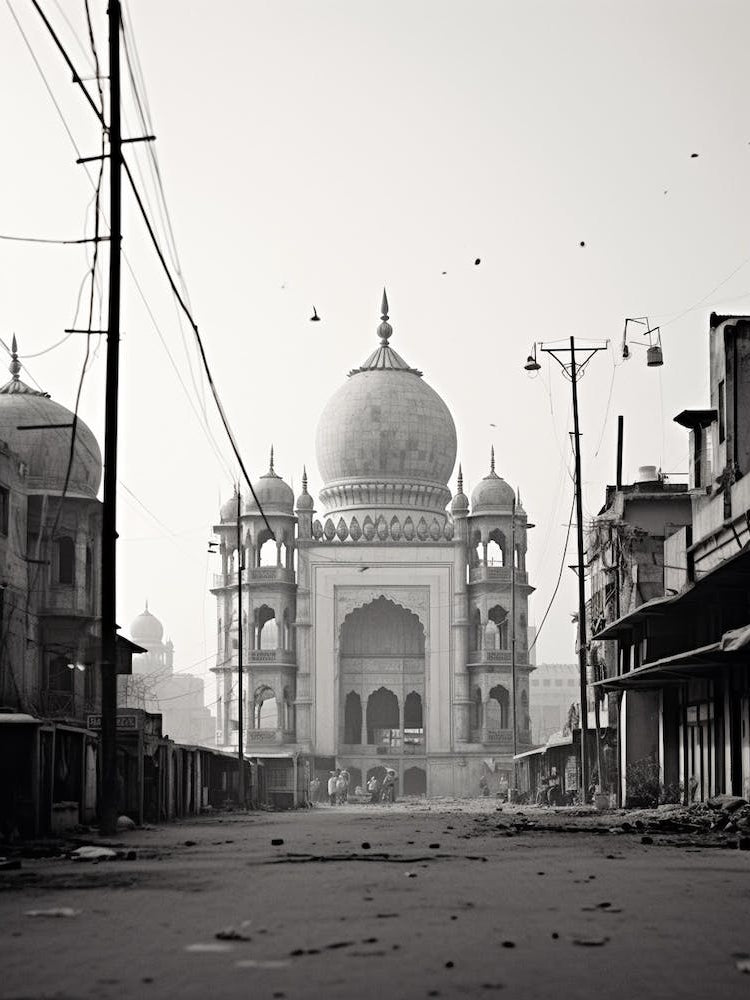 Delhi, India, Black And White Old Photo 2