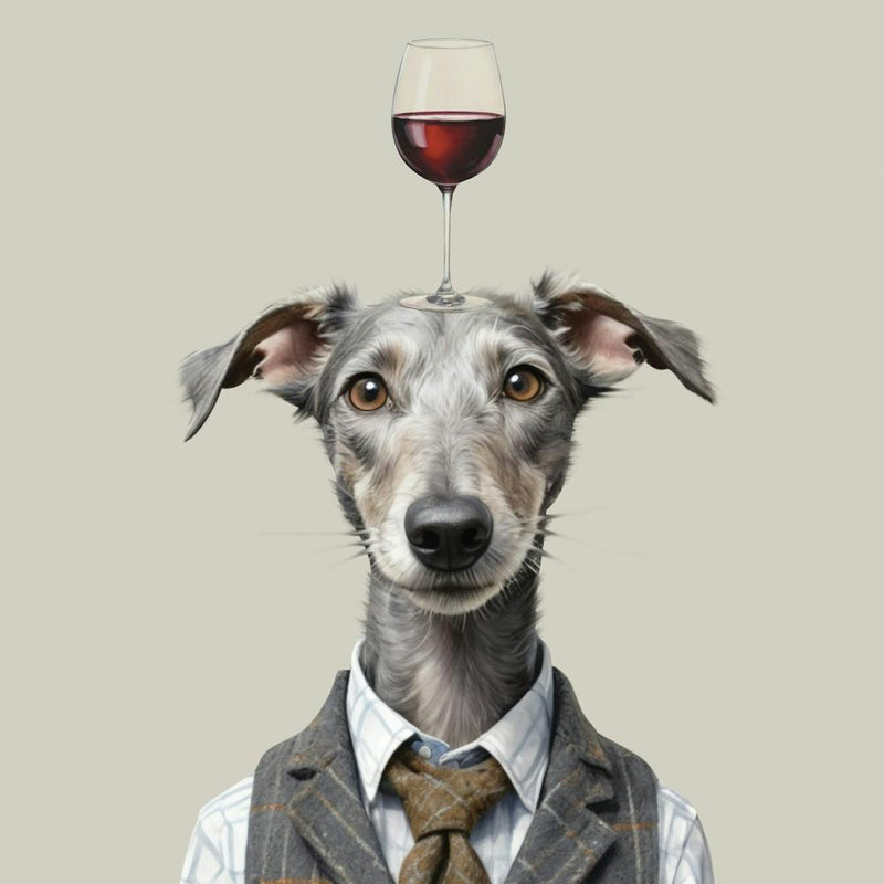 Lurcher with Red Wine