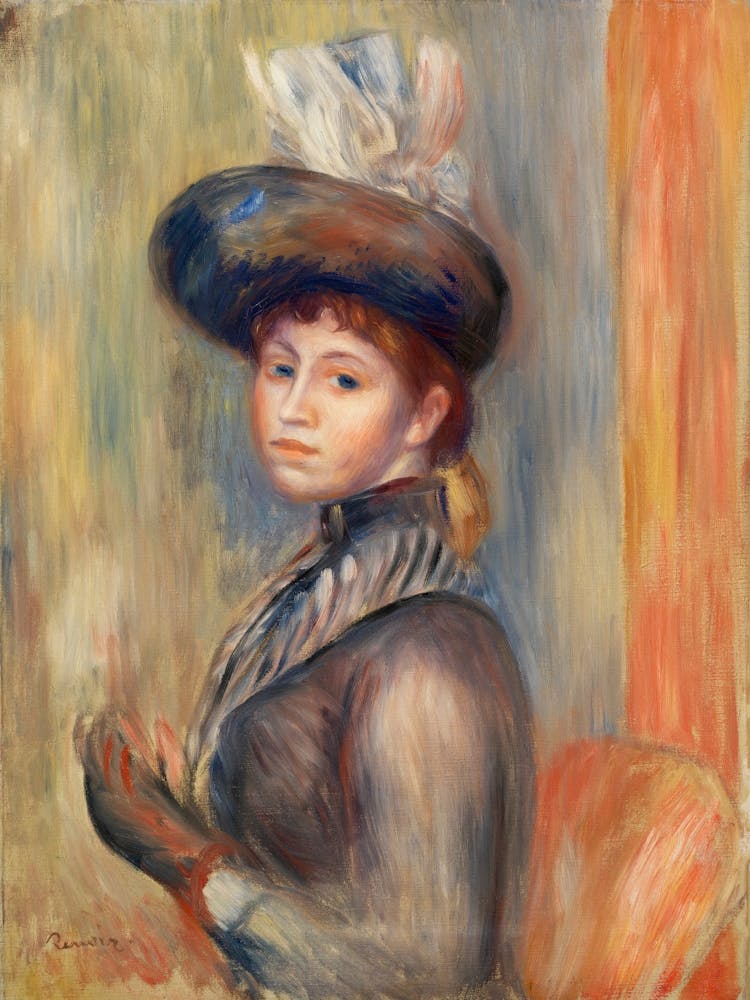 Girl In Gray Blue (1889), Pierre Auguste Renoir