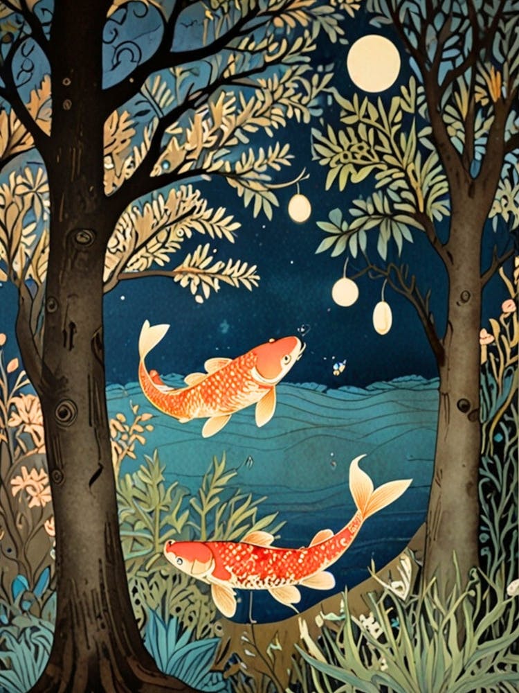 William Morris Koi Fish 4