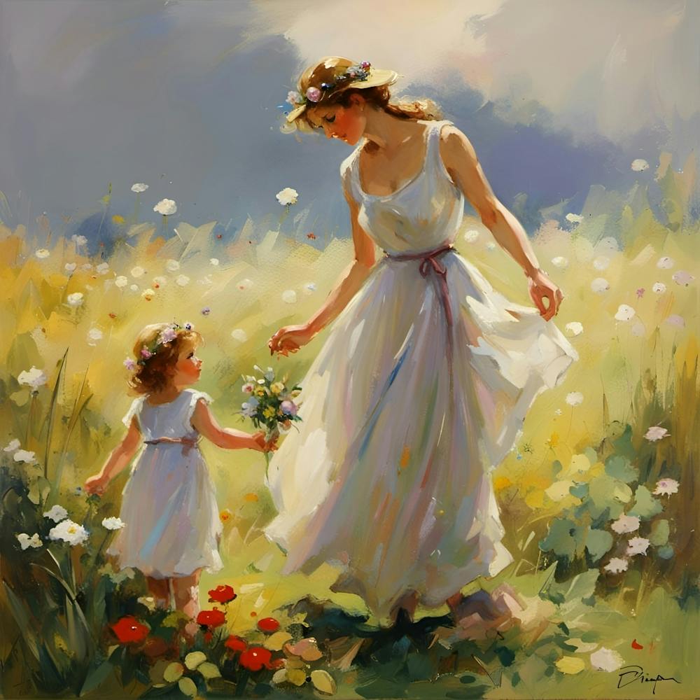 Loving Mother And Young Daughter