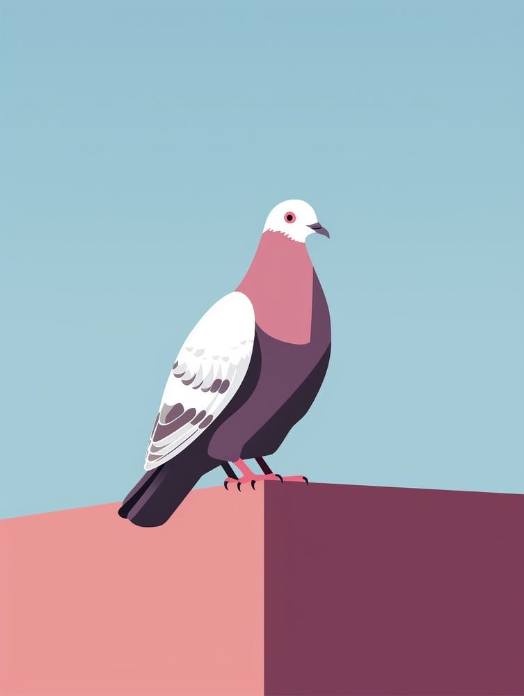 Minimalist Pigeon 1 Illustration