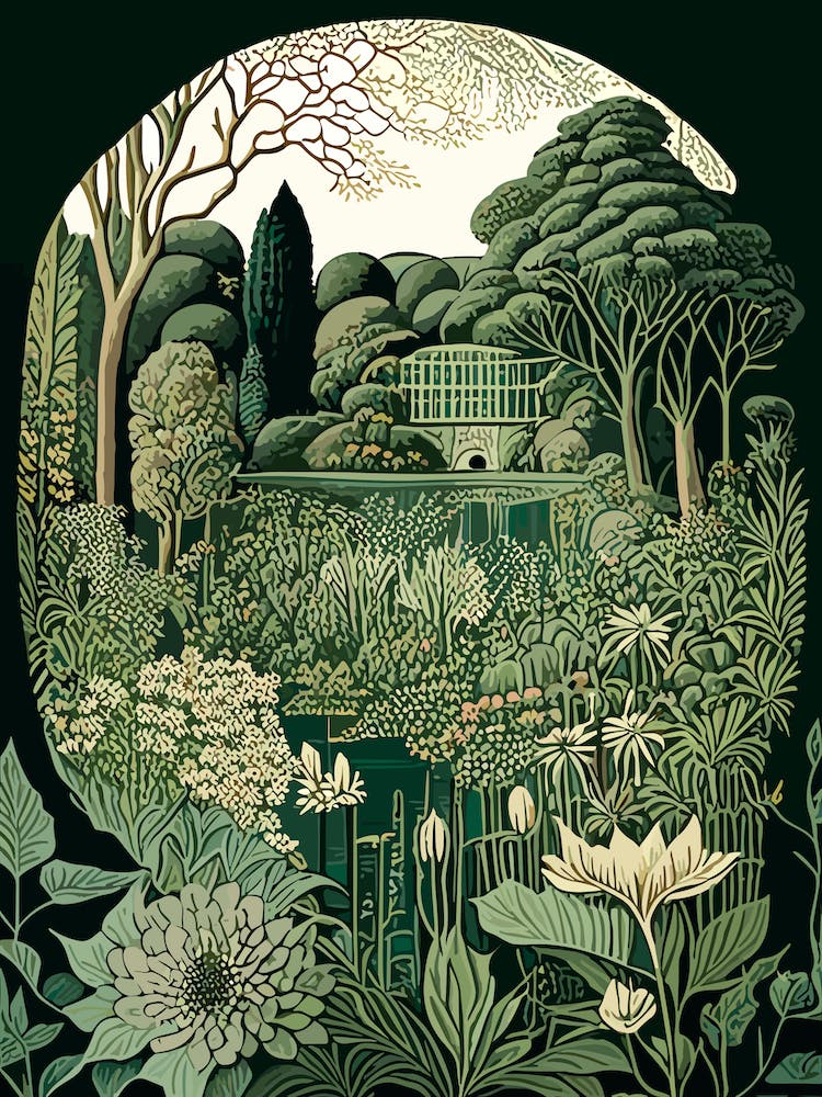 Stourhead Gardens, 1, United Kingdom Vintage Botanical