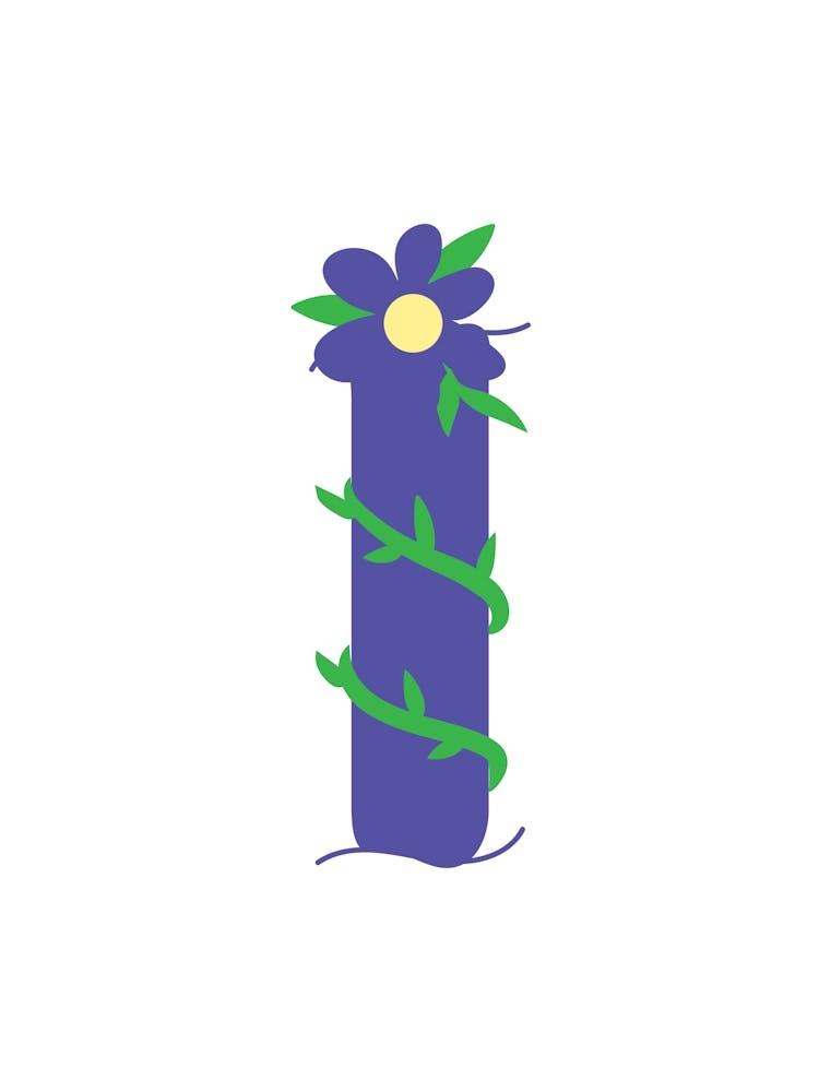Living Room Floral Letters Purple 09