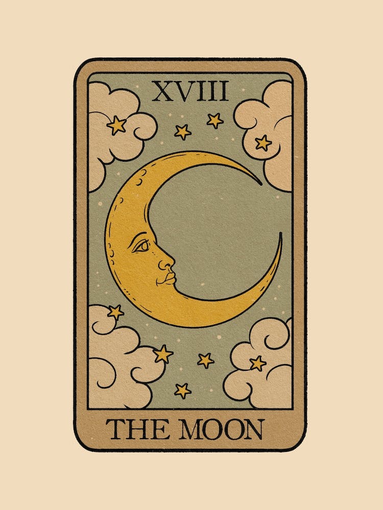The Moon - Vintage Tarot