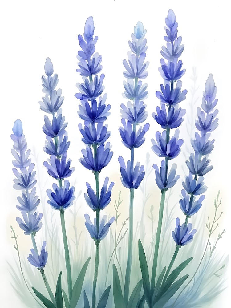 Soft Blue Botanical Whispers