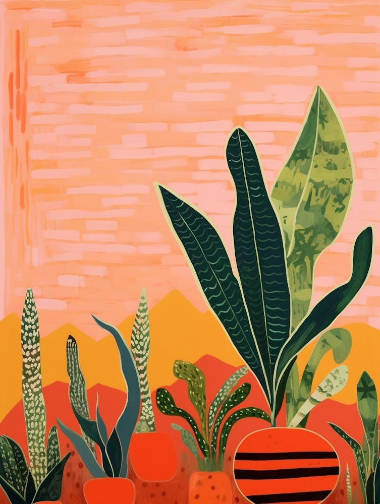 Boho Plant Painting Snake Plant 3