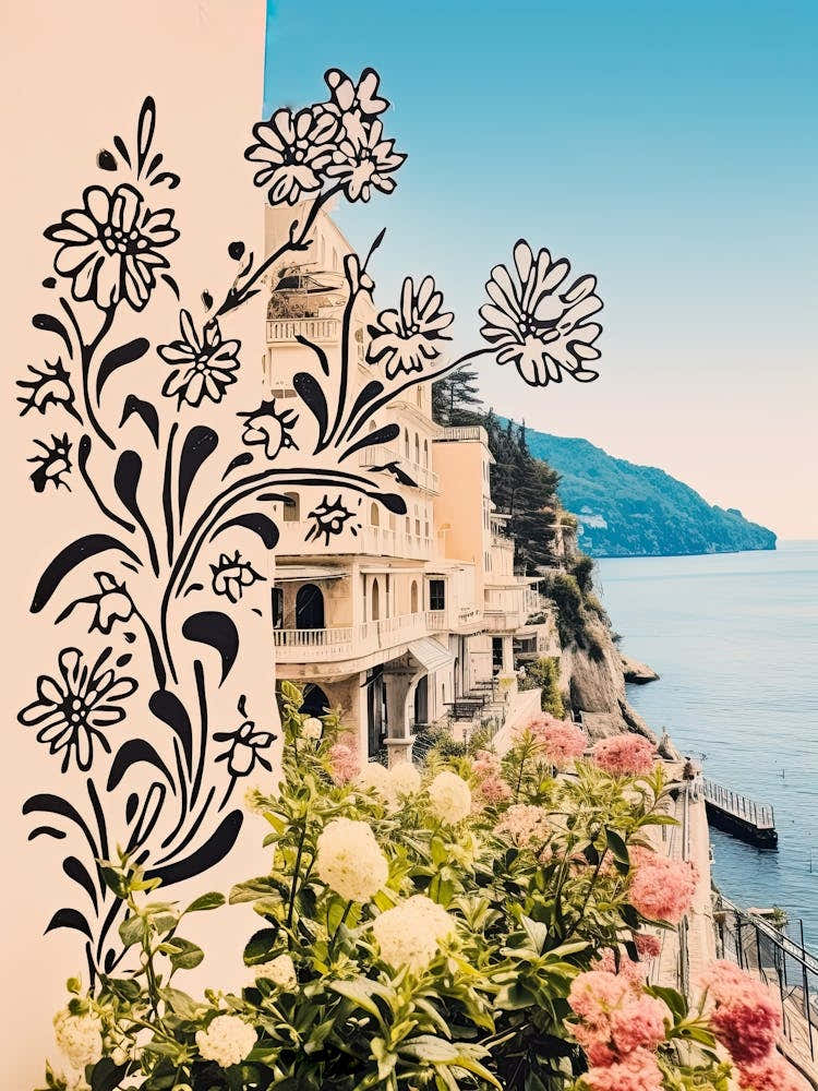 Amalfi Coast, Flower Collage 5