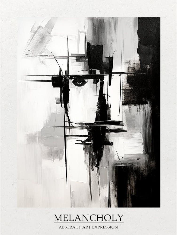 Melancholy Abstract Black And White 2 Poster