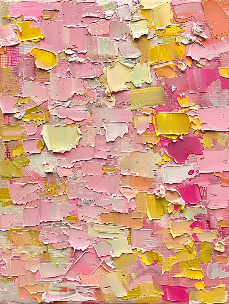 Pink And Yellow Abstract Painting