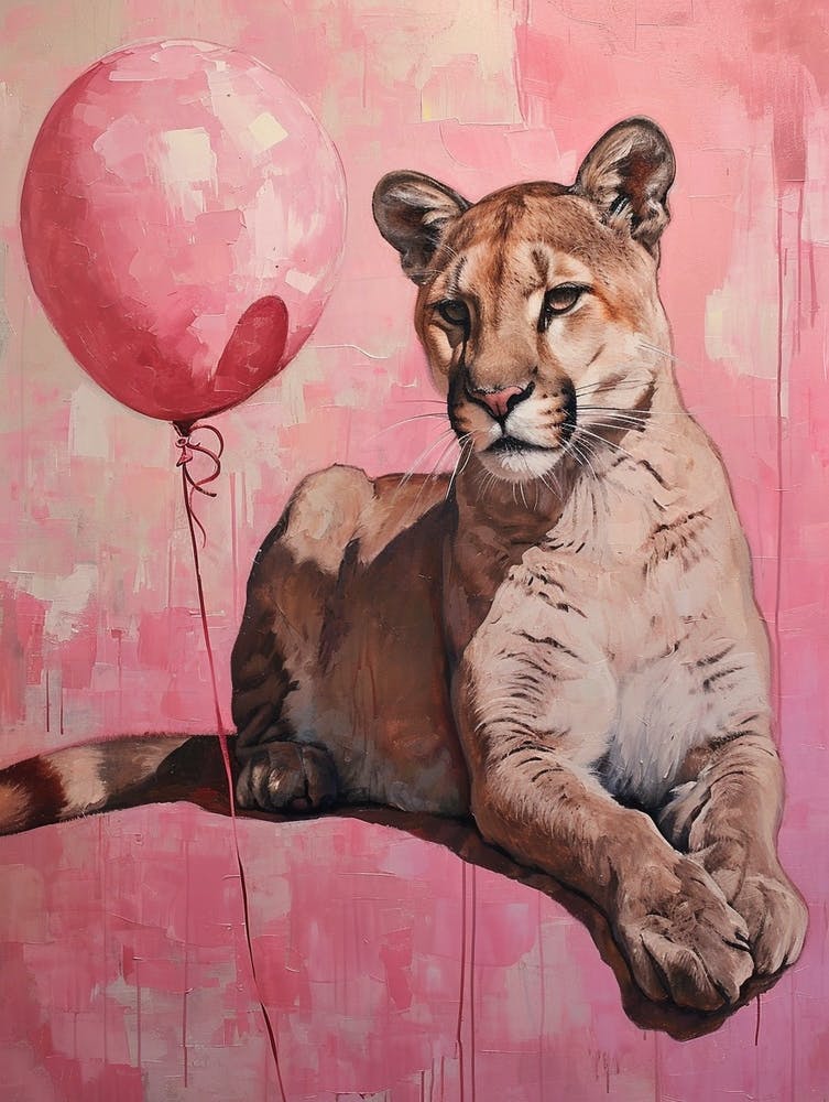 Cute Puma 2 With Balloon