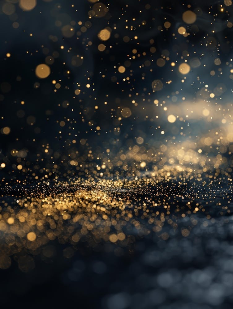 Gold Sparkles On Black Background 2