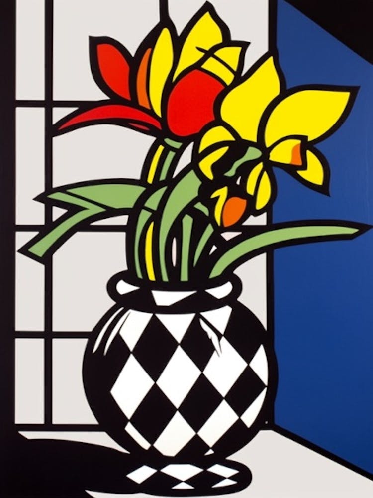 Tulpen Blumenstillleben 1 Pop-Art-Stil