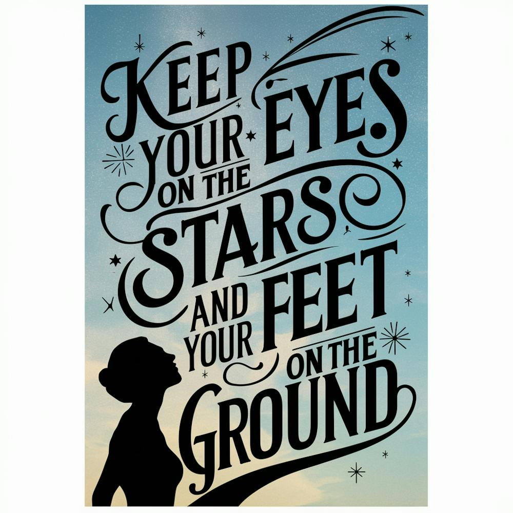 Keep Your Eyes On The Stars And Your Feet On The Ground