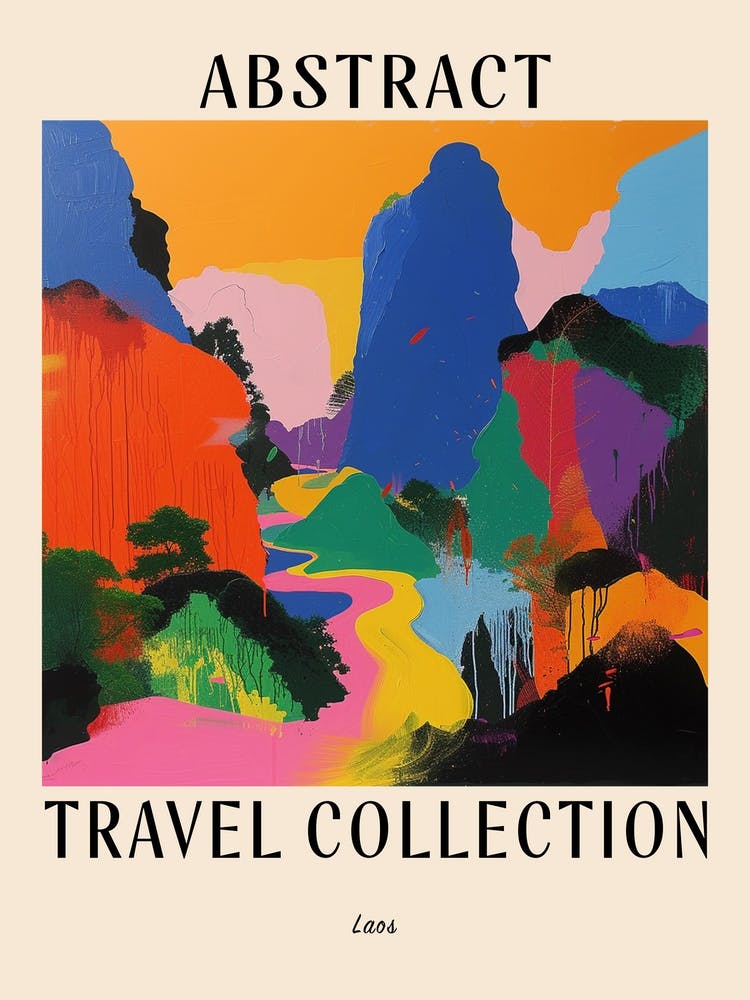 Abstract Travel Collection Poster Laos 1