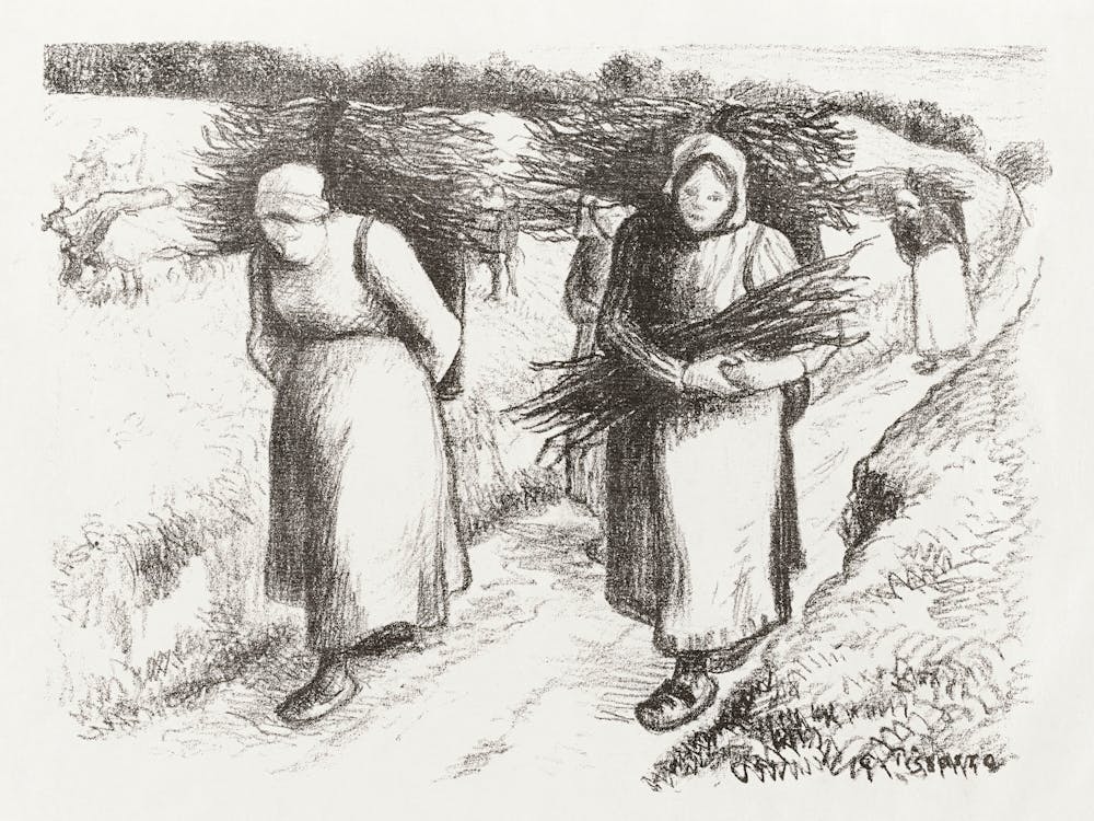 Porteuses de bois (1896), Camille Pissarro