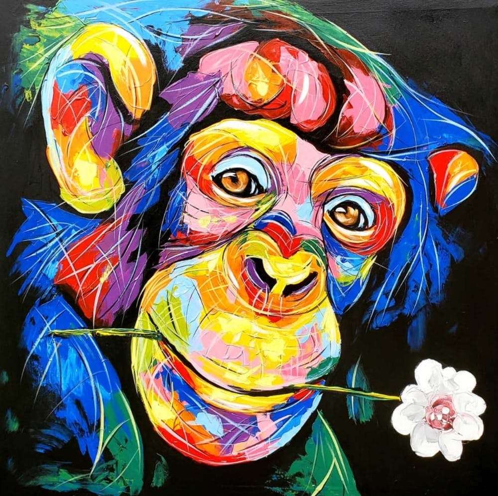 Chimpanzee art painting