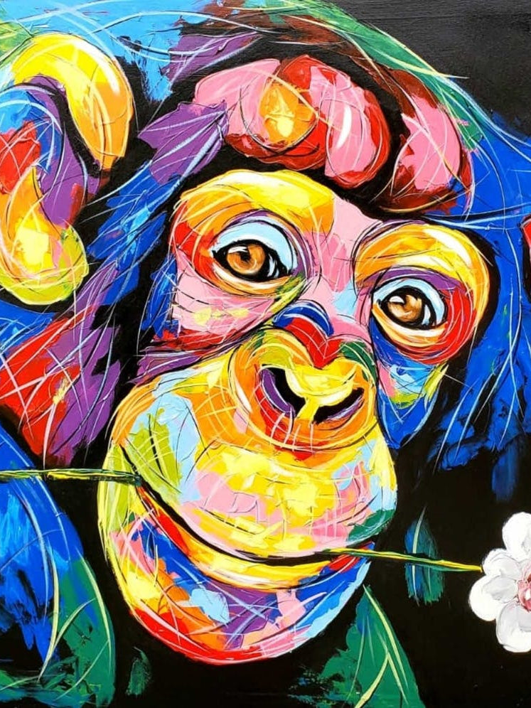 Chimpanzee art painting