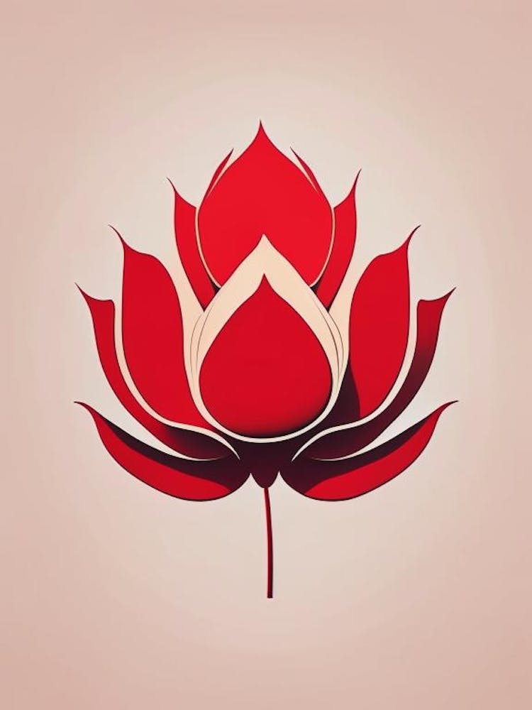 Roter Lotus Retro Minimal 2
