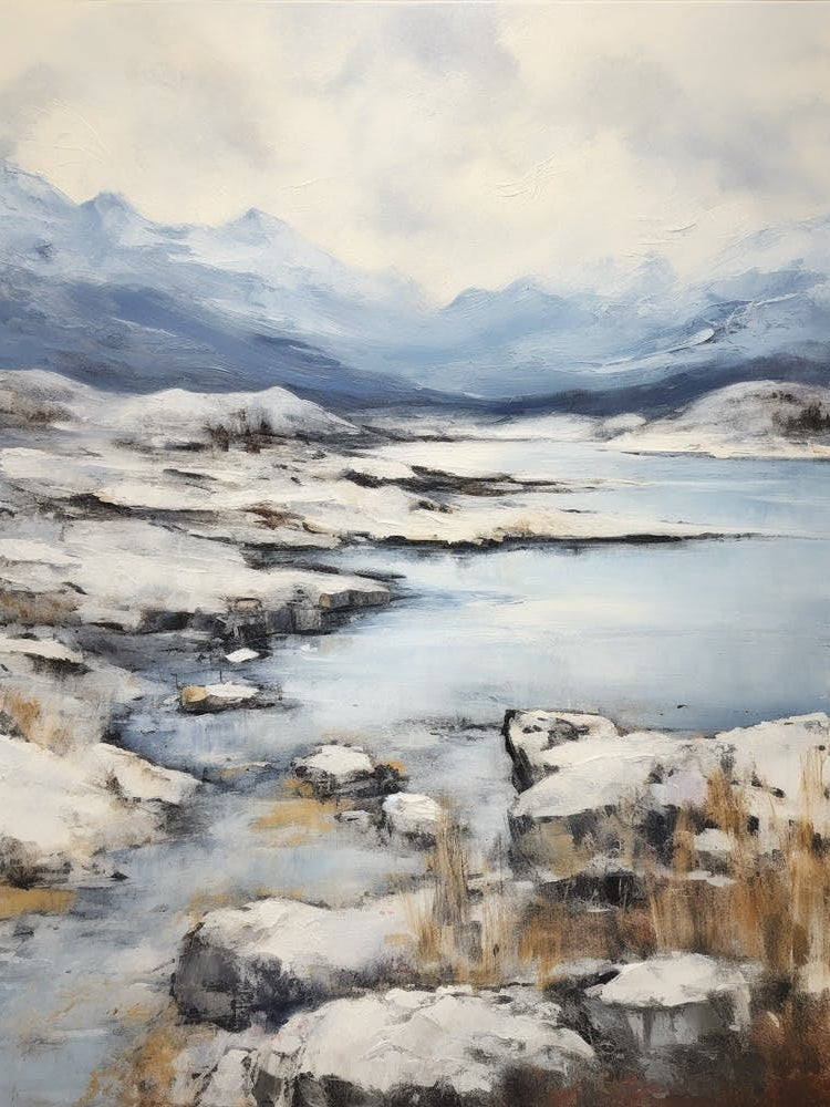 Vintage Winter Painting Patagonia Argentina 1