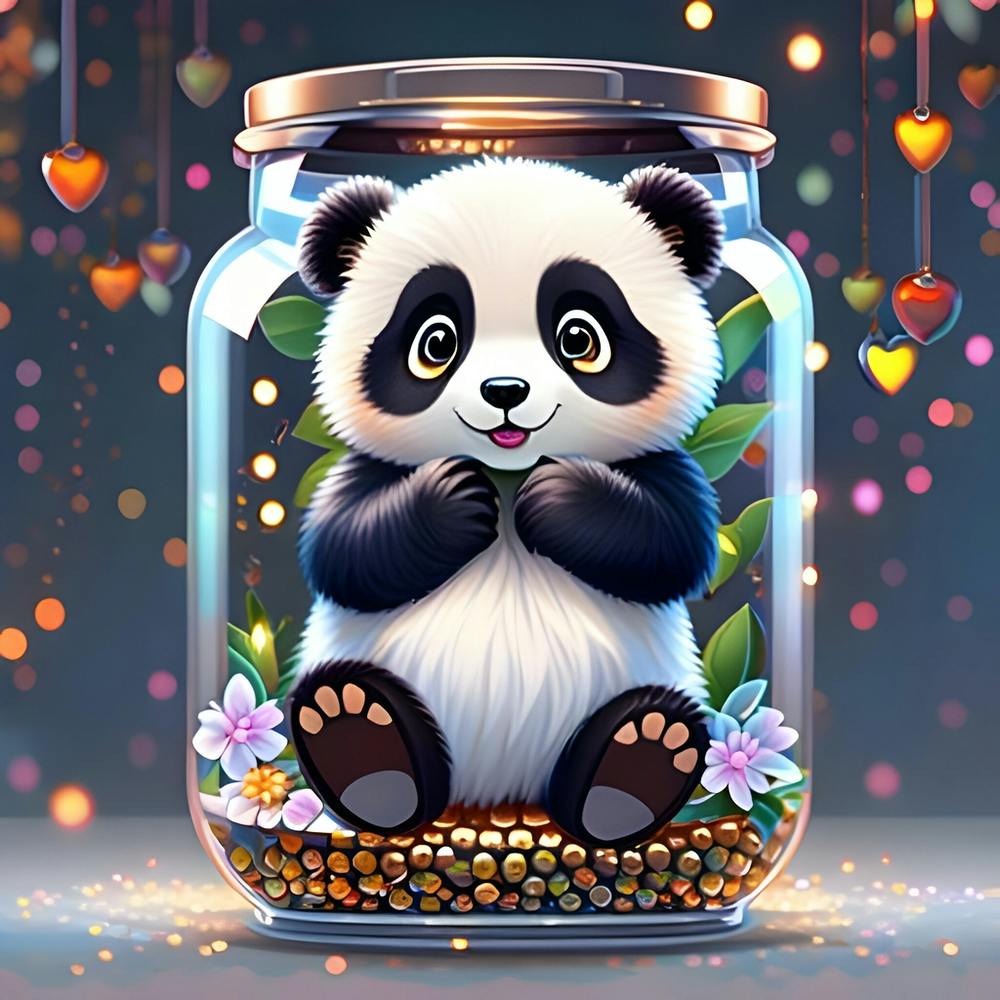 Panda Bear In A Jar