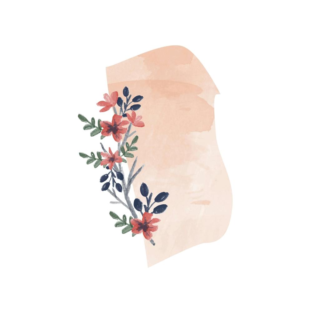 Rhode Island Watercolor Floral State