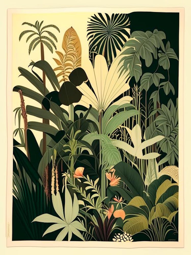 Jungle Botanical 1 Rousseau Inspired