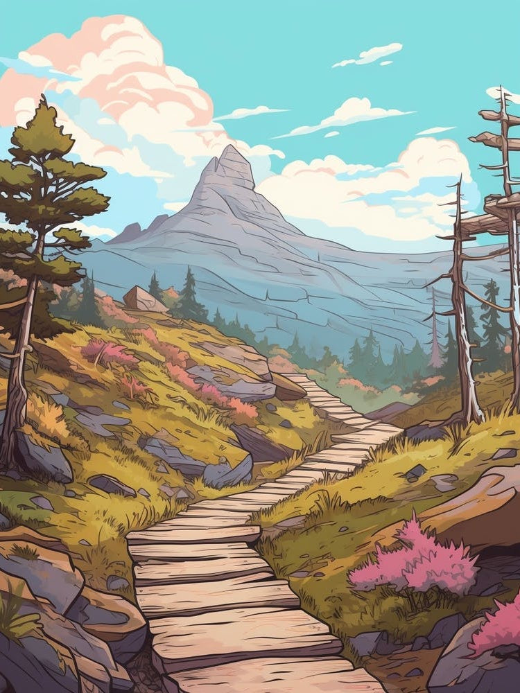 Mount Kinabalu Malaysia Hike Illustration