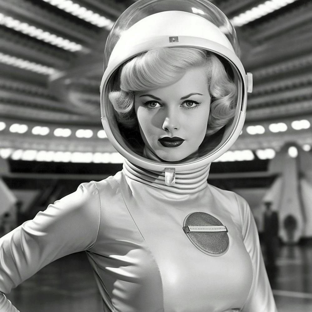 Vintage astronaut woman