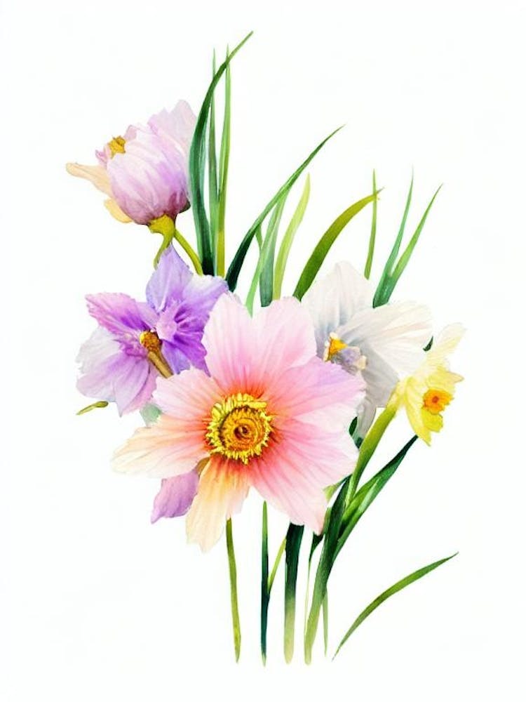 Daffodils Watercolour Flower