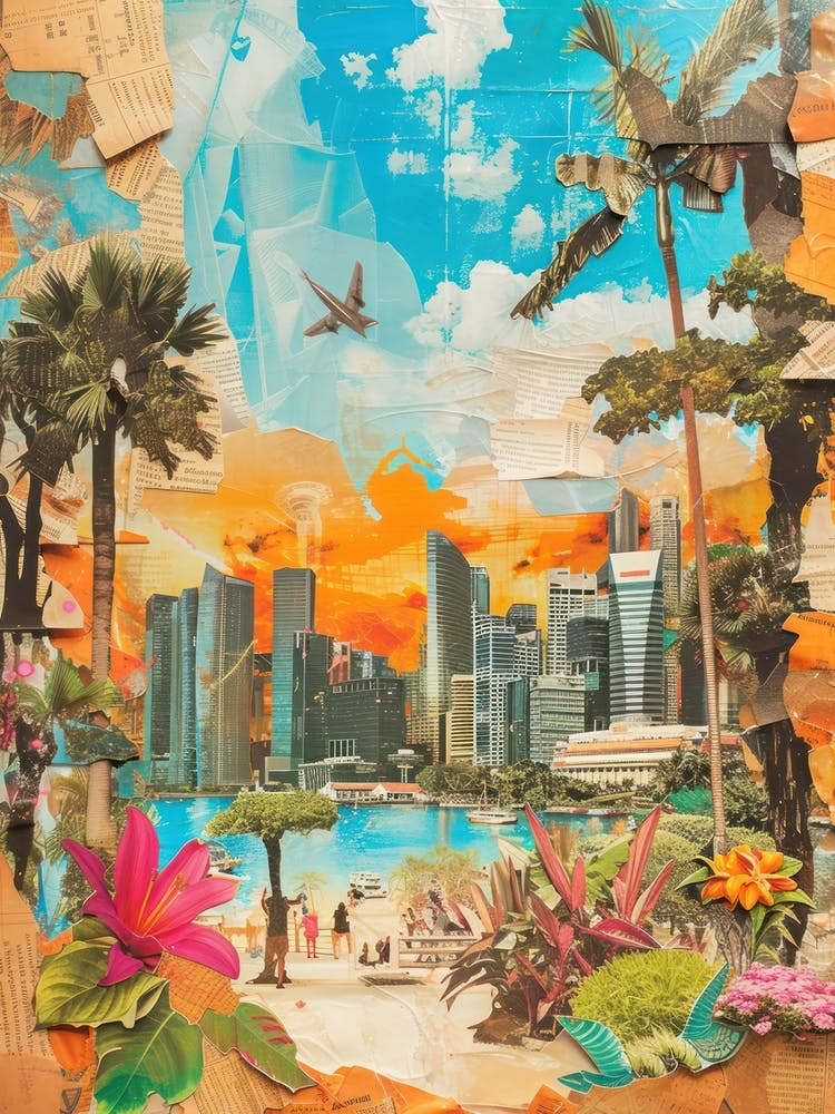 Singapore   Retro Collage Style 4
