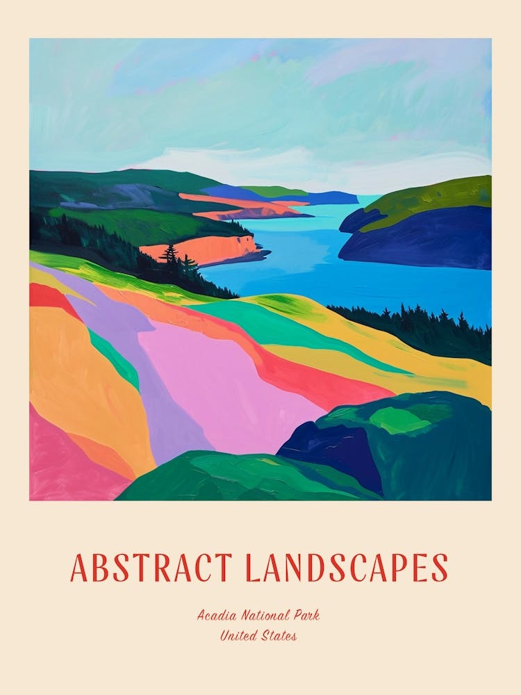Colourful Abstract Acadia National Park Usa 1 Poster