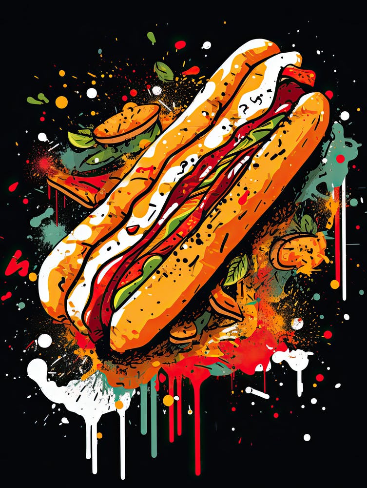 Hot Dog Basquiat style
