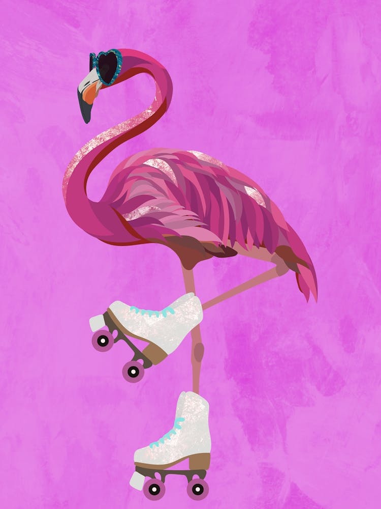 Flamingo Rollerblading