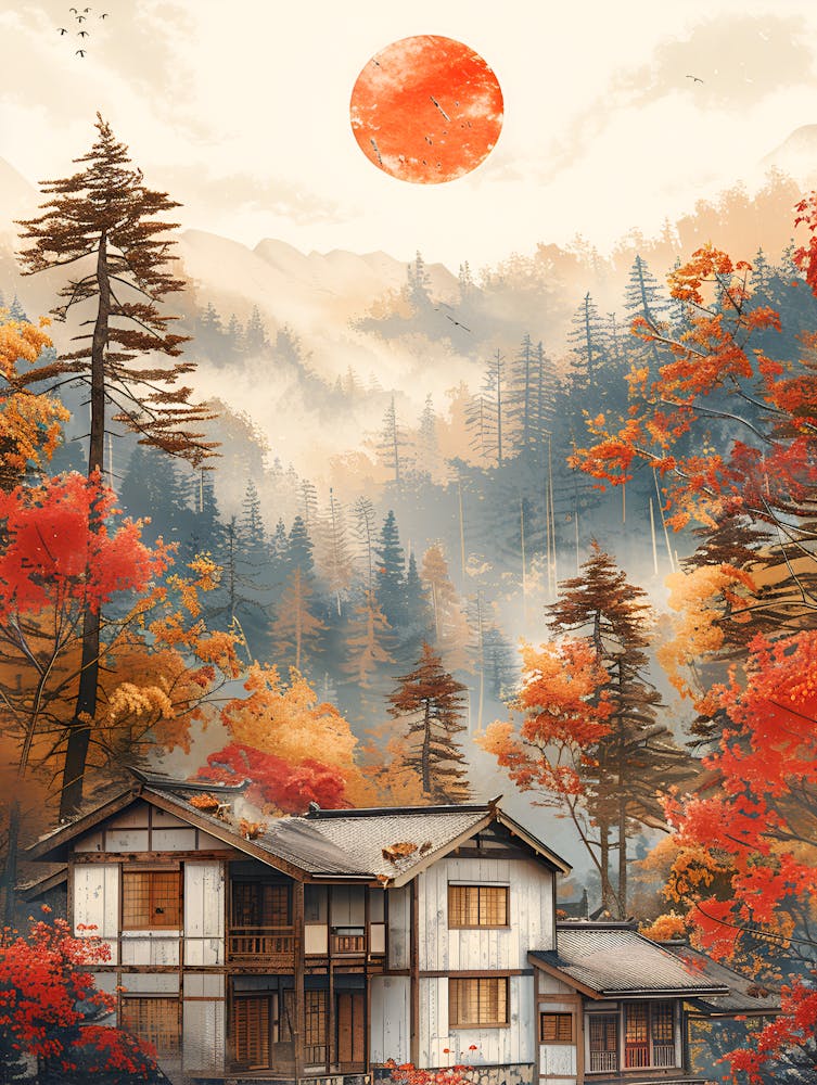 Autumn House In The Forest 1