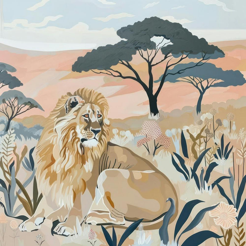Big Lion Pastel Illustration 1