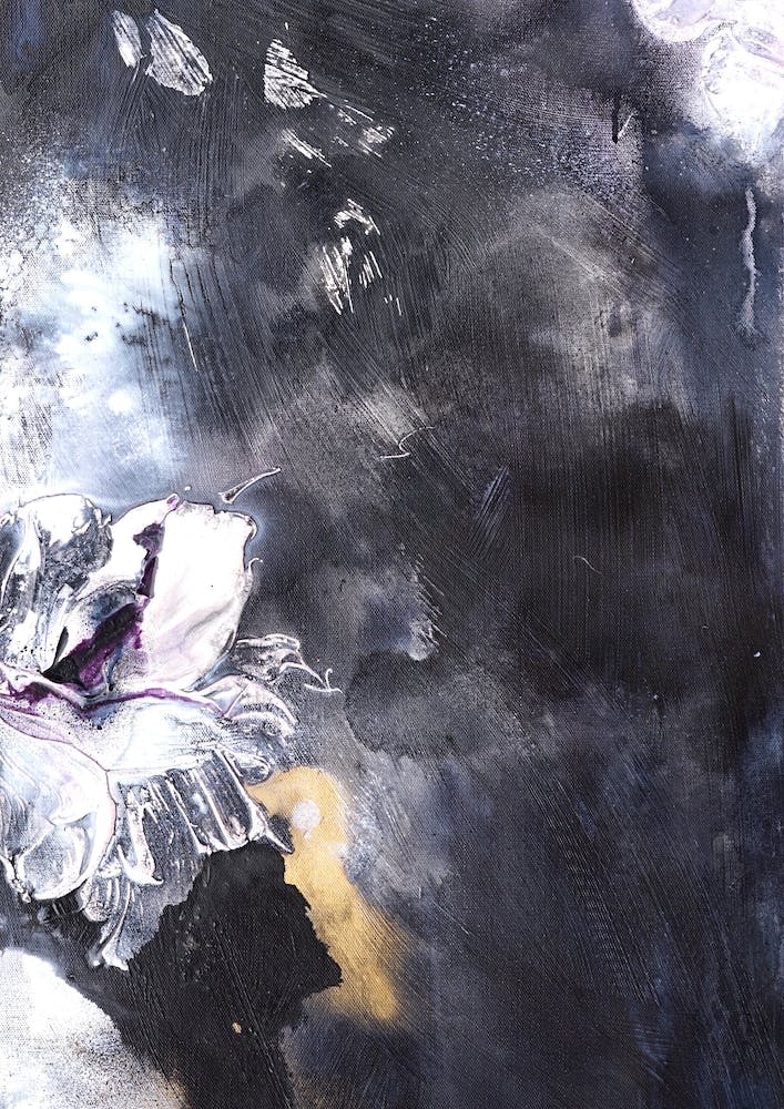 Black And White Flower Painting 1