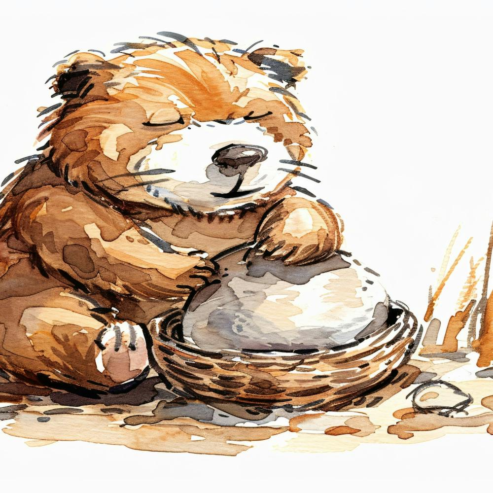 Bär in einem Nest