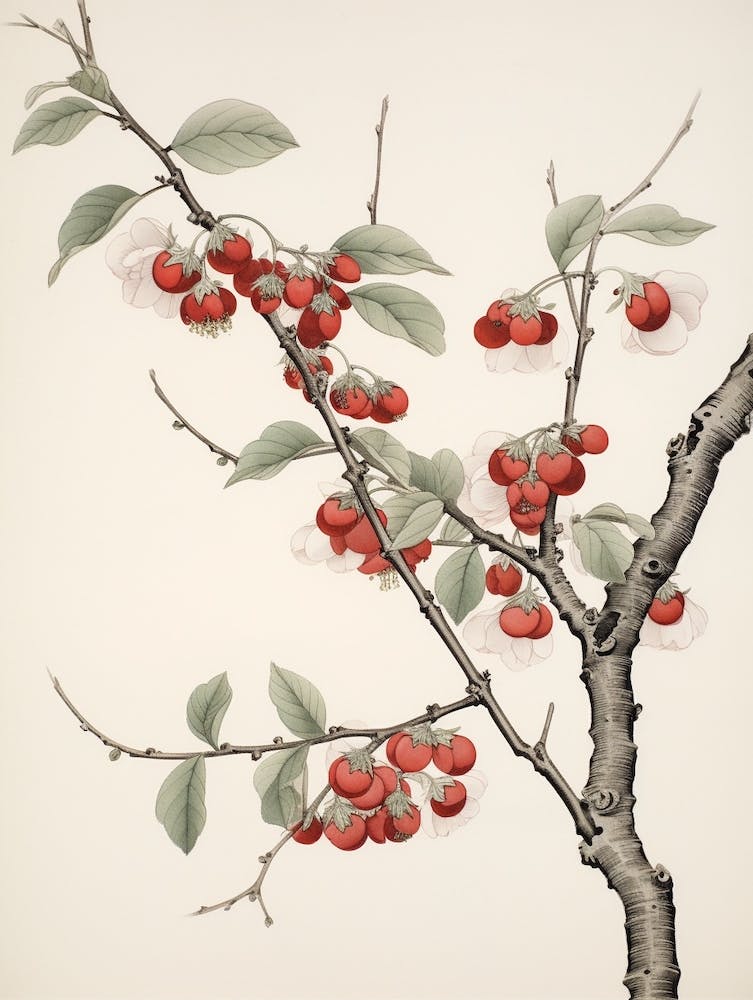 Sakura Cherry Blossom 3 Vintage Japanese Botanical